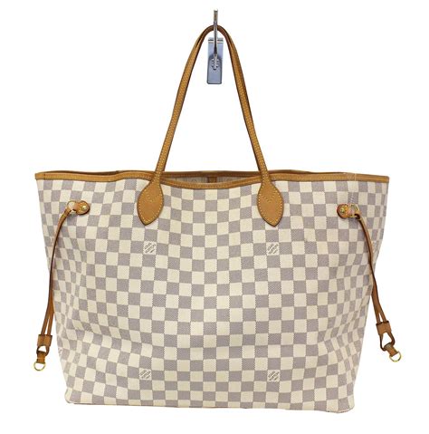 lv damier neverfull gm|louis vuitton white checkered bag.